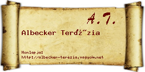 Albecker Terézia névjegykártya